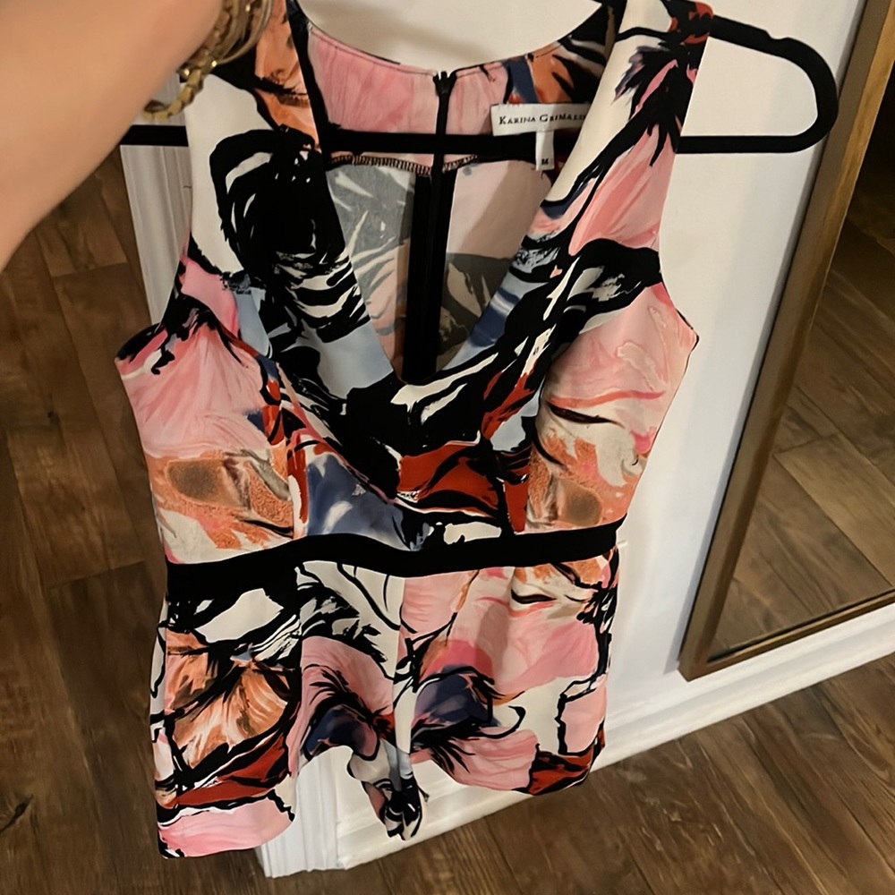 Tropical print romper